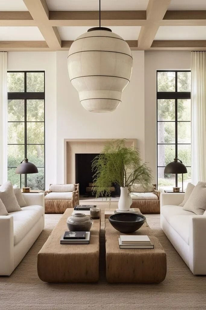 Living Room: Wood & Cream